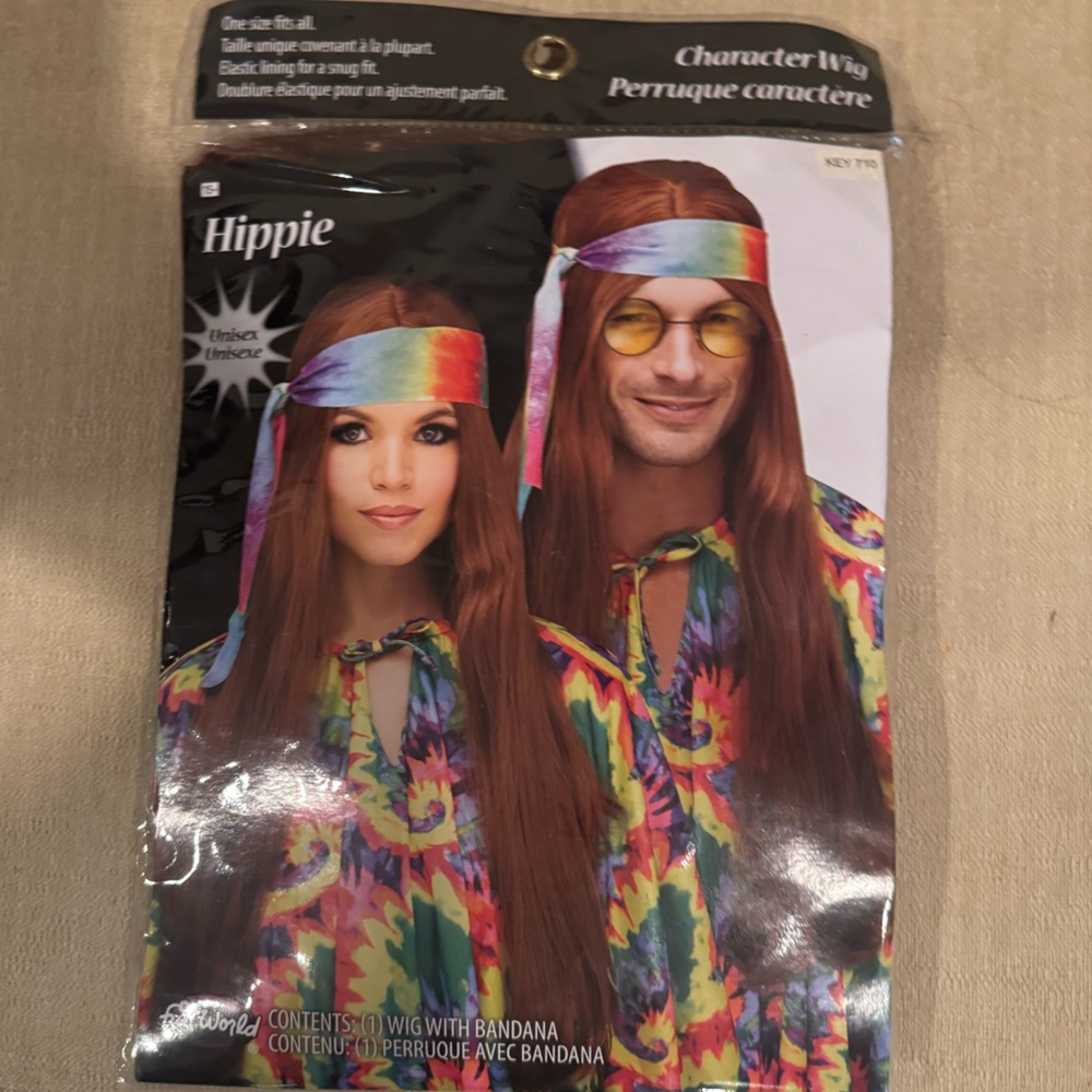 NWT Fun World Unisex Hippie Costume Accessories Set Woodstock Halloween Cosplay